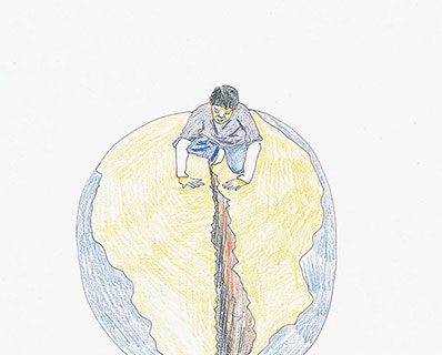 世界を救うためのプラン・ドローイング(亀裂・地震)