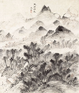 山雨染衣図